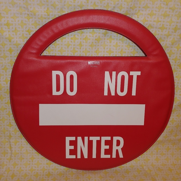 Rare! Amazing Moschino Do Not Enter Runway Coture Bag Novelty Purse Jeremy Scott - Picture 2 of 10